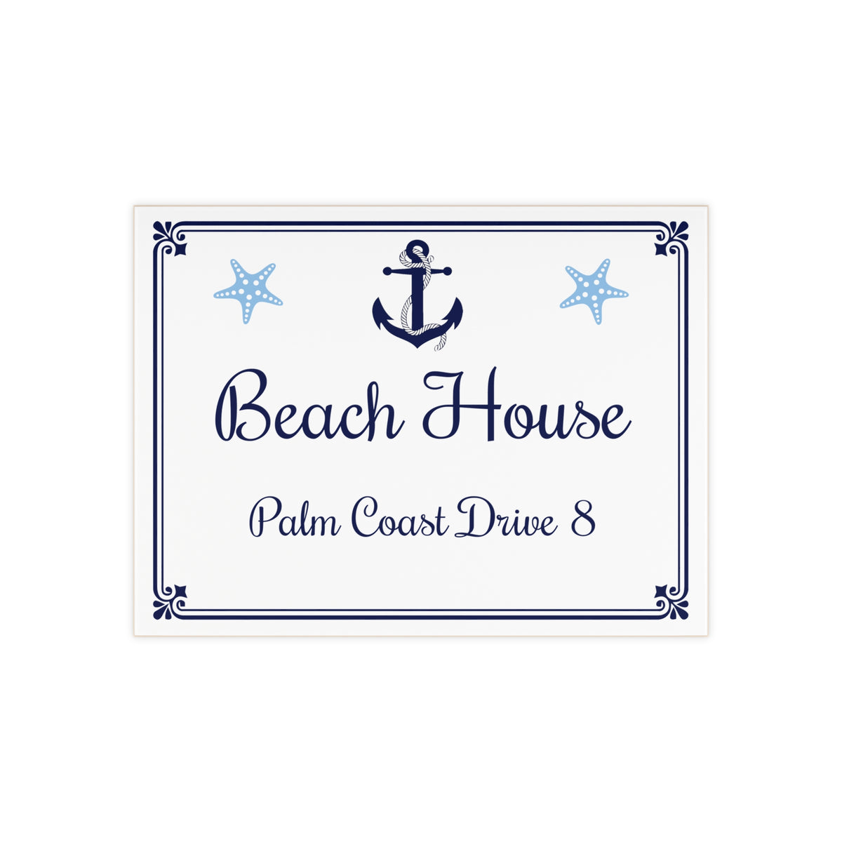Personalized House Name Nautical Ceramic Plaque - S9