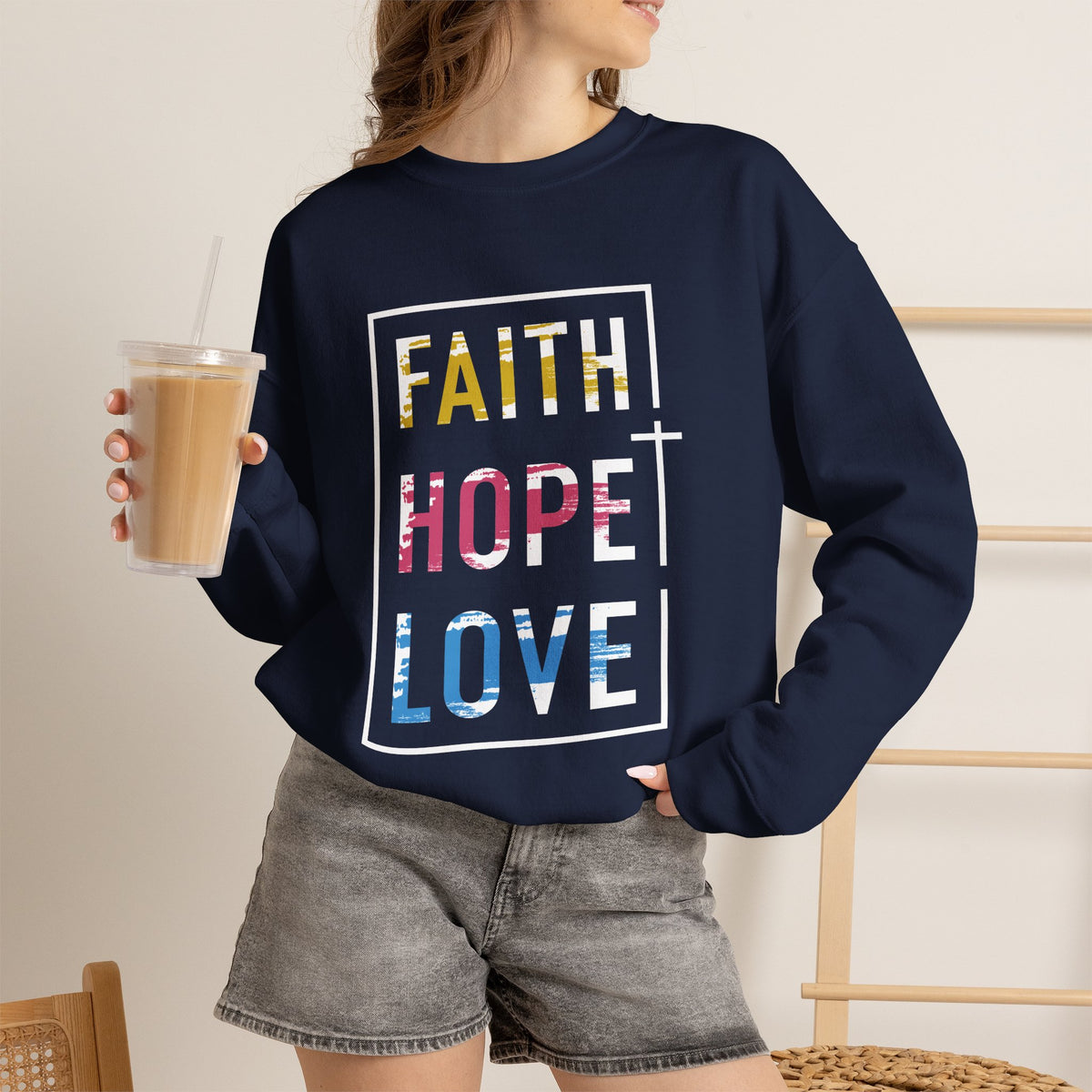 Faith Hope Love Women's Sweatshirt – Inspirational Graphic