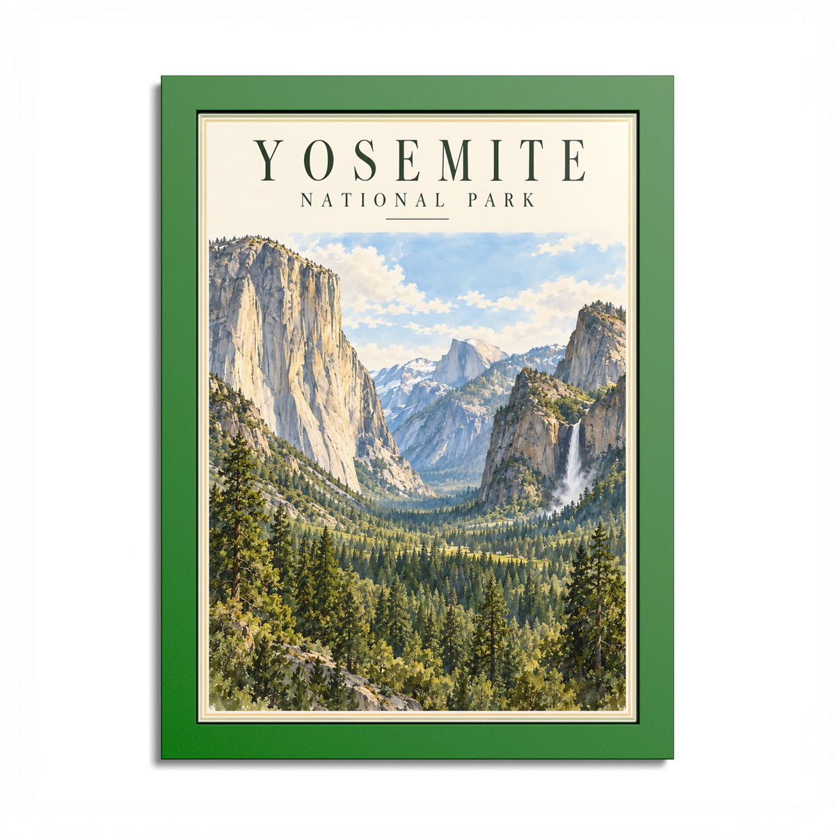 Yosemite National Park Framed Poster – Vintage California Landscape