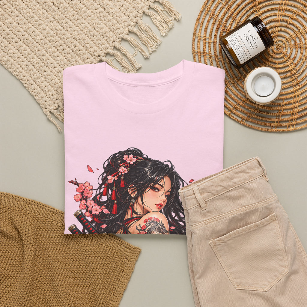Japanese Samurai Girl T-Shirt – Dark Anime Warrior Graphic Tee