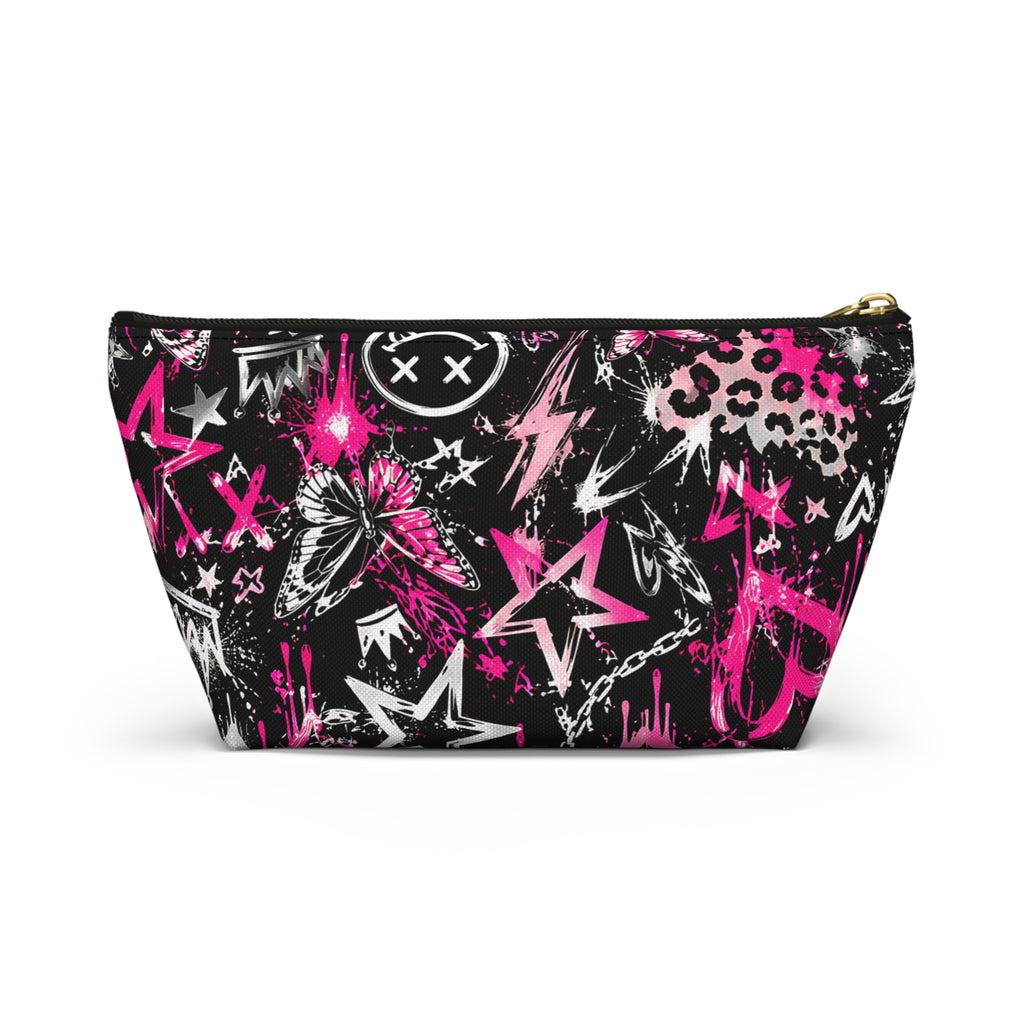 Pink Graffiti Pouch – Smiley Heart Streetwear Print