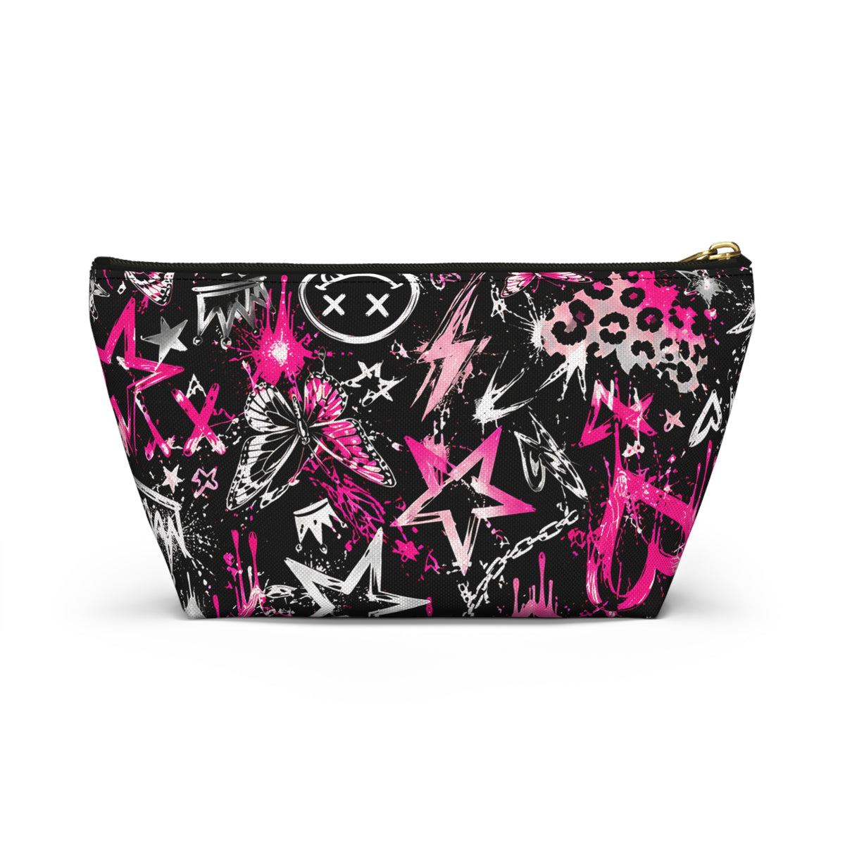 Pink Graffiti Pouch – Smiley Heart Streetwear Print