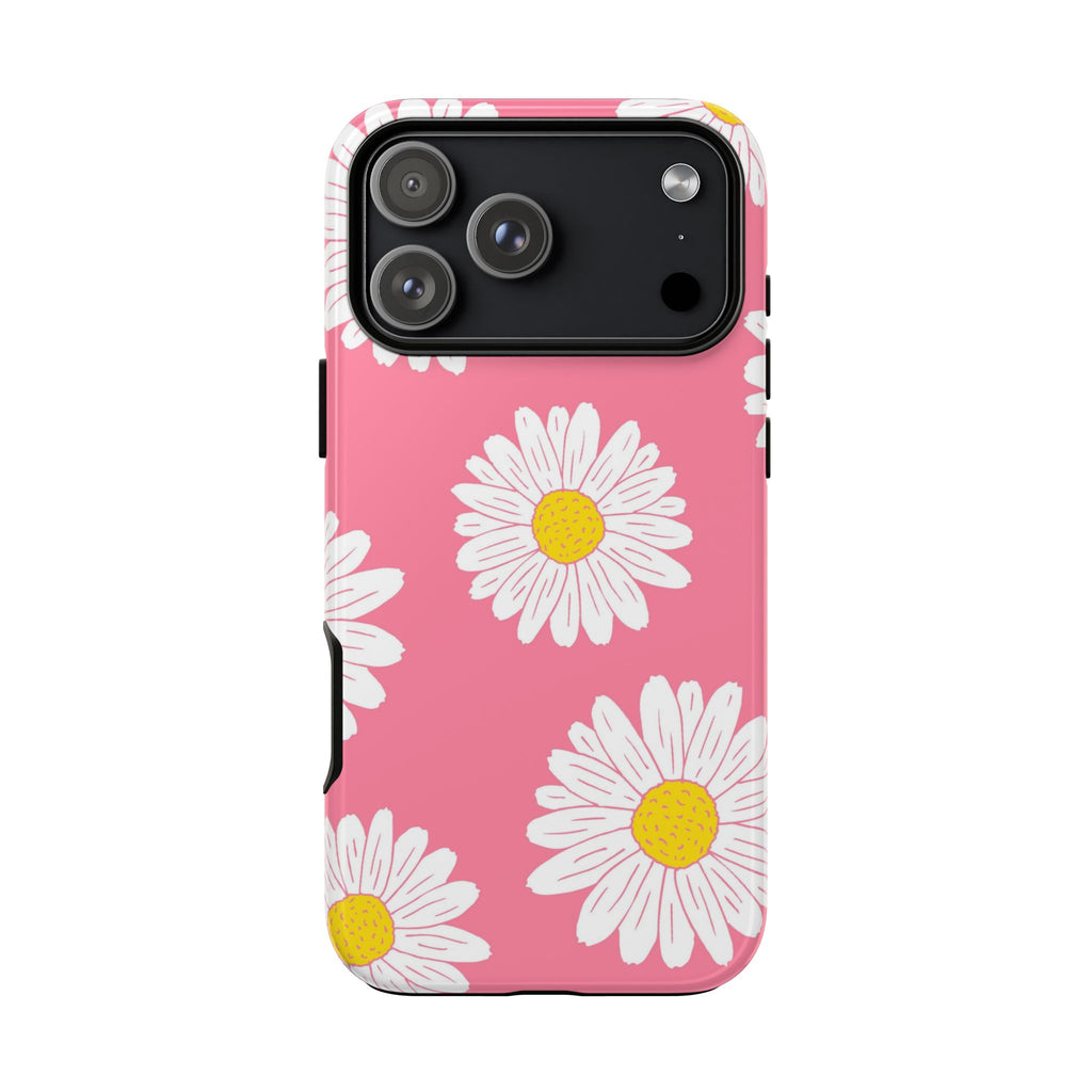 Pink Daisy Tough Phone Case – Cute Floral Design