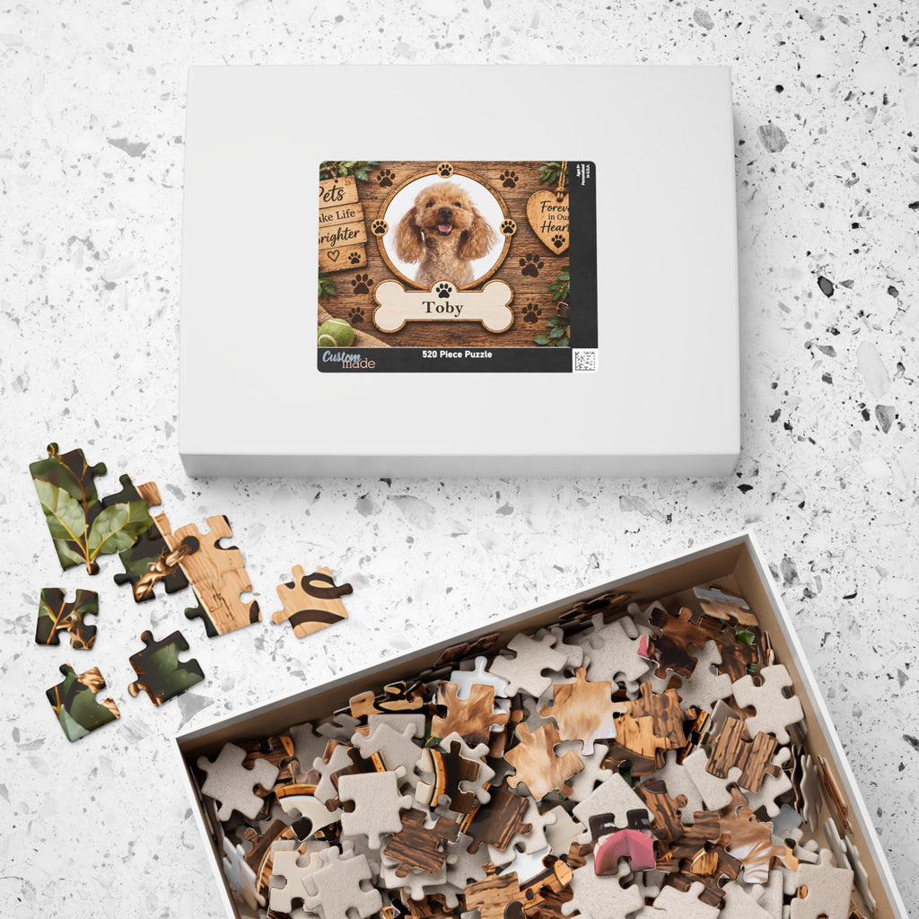 Personalized Pet Photo Puzzle – Custom Dog or Cat Picture & Name (110, 252, 520, 1014-piece)