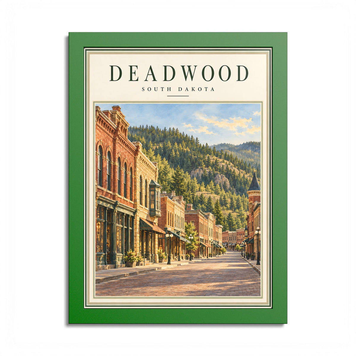 Deadwood South Dakota Vintage Framed Poster – Historic Western Town Wall Art