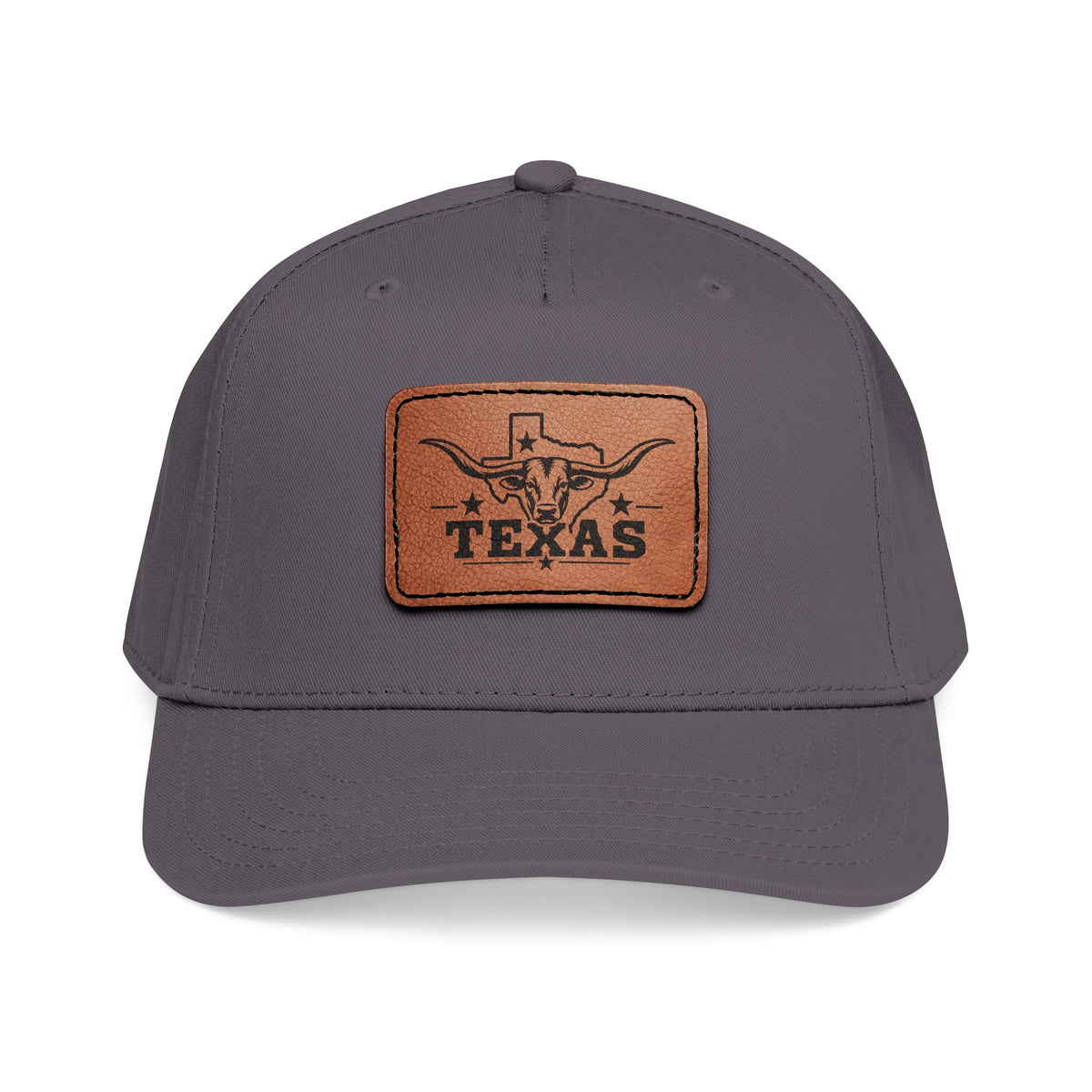 Texas Longhorn Leather Patch Mid Profile Baseball Cap – Western Texas Hat