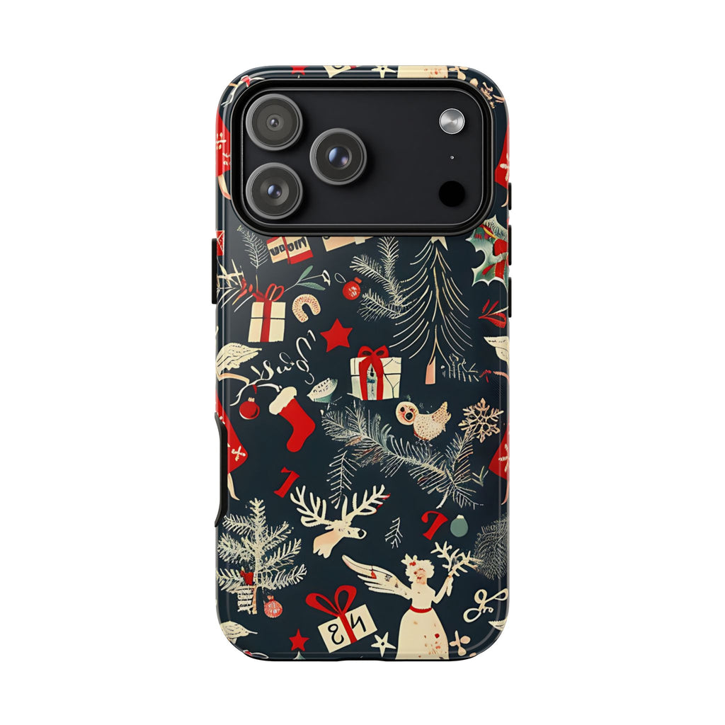 Vintage Christmas Tough Phone Case – Holiday Pattern