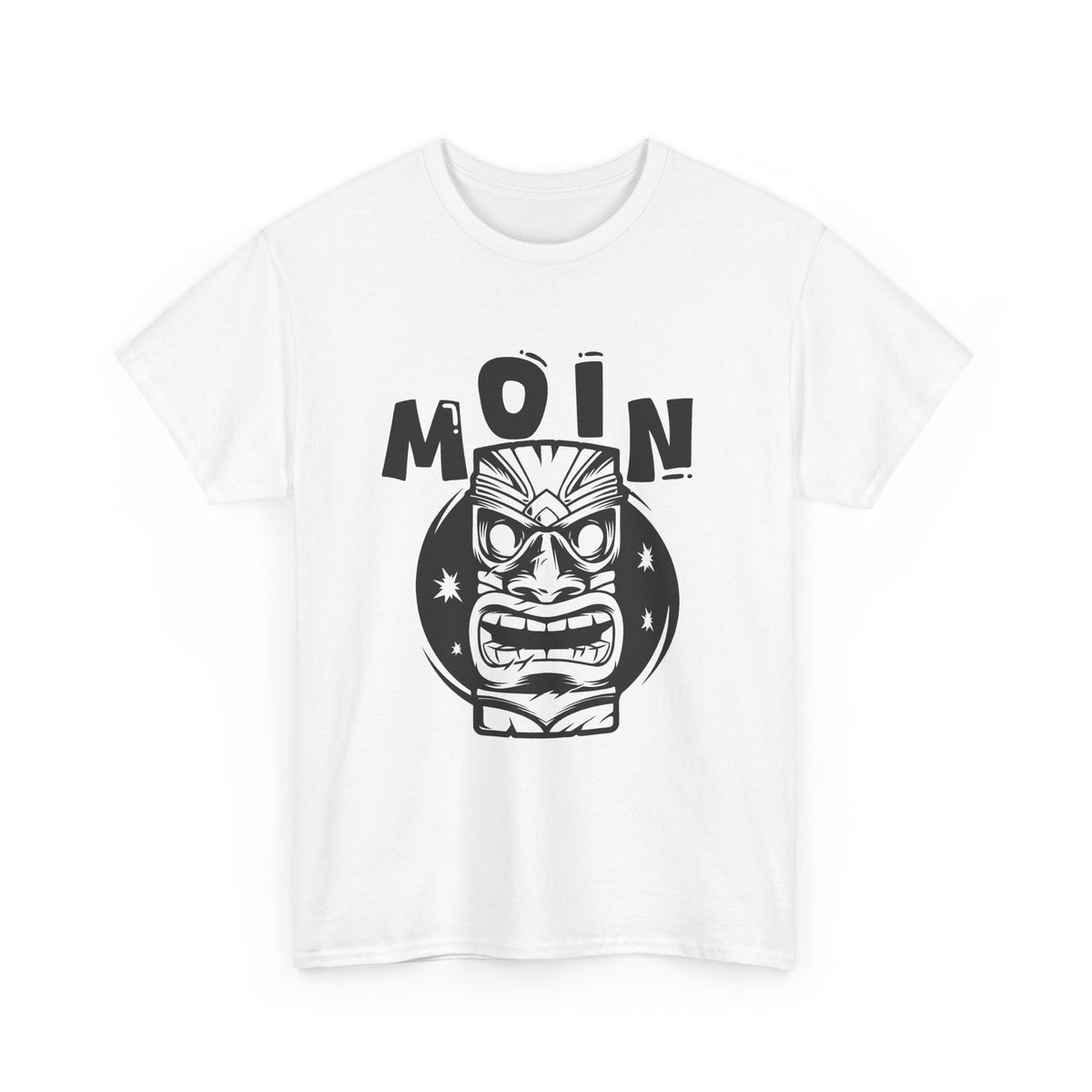 “MOIN” Tiki Mask T-Shirt – Tropical Streetwear Graphic Tee