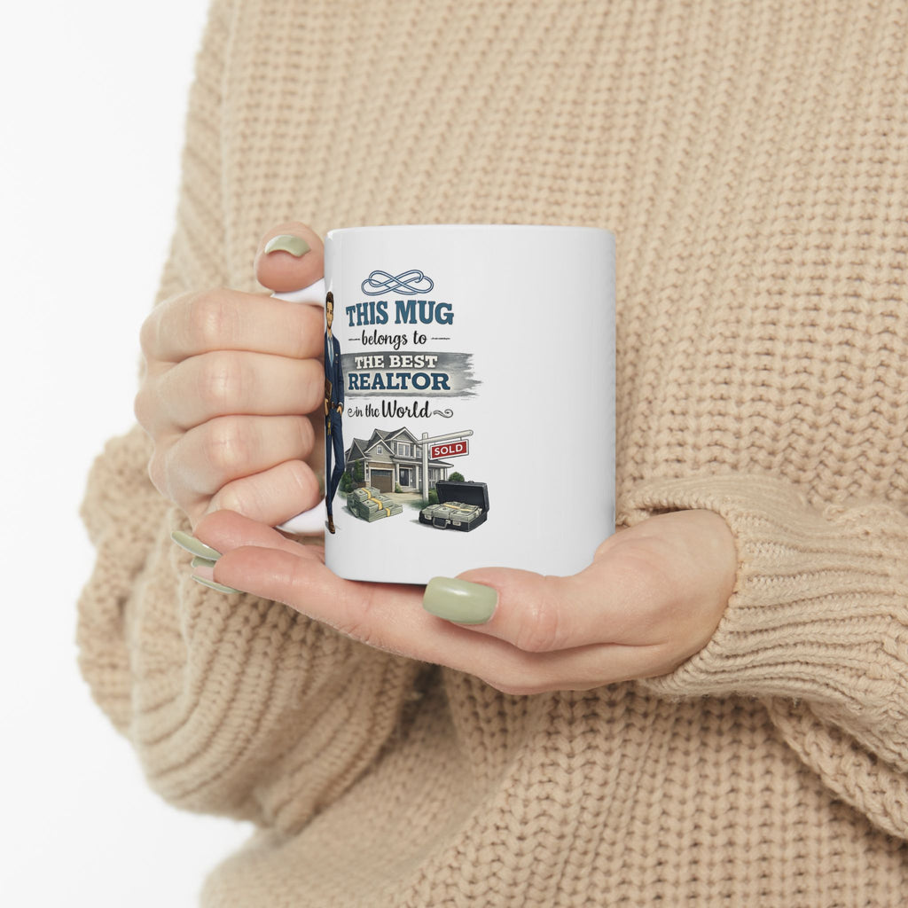 Best Realtor Mug This Mug Belongs To The Best Realtor in the World, Real Estate Agent Coffee Mug Gift