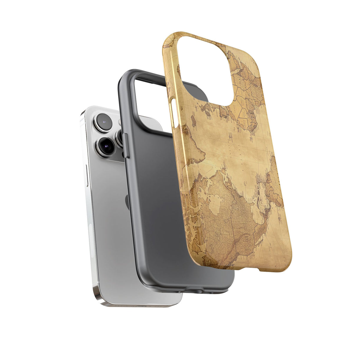 Vintage World Map Tough Phone Case – Antique Travel Design