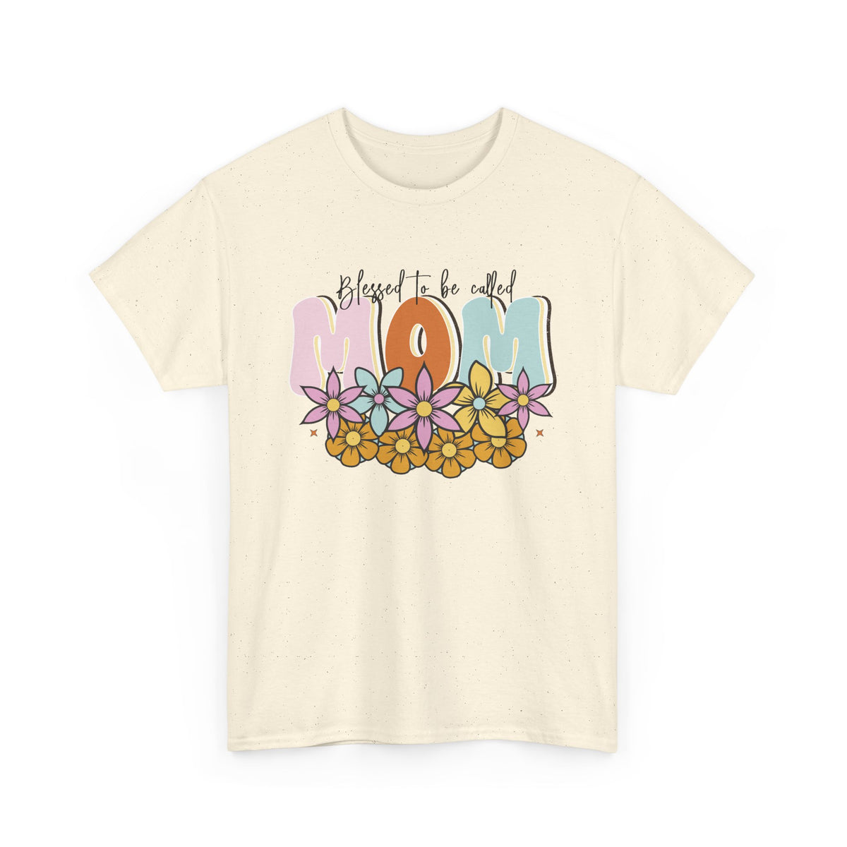 “Blessed to Be Called Mom” T-Shirt – Floral Motherhood Graphic Tee