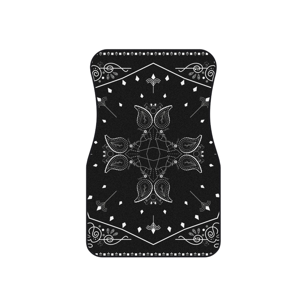 Black Bandana Paisley Car Floor Mats – 4-Piece Set