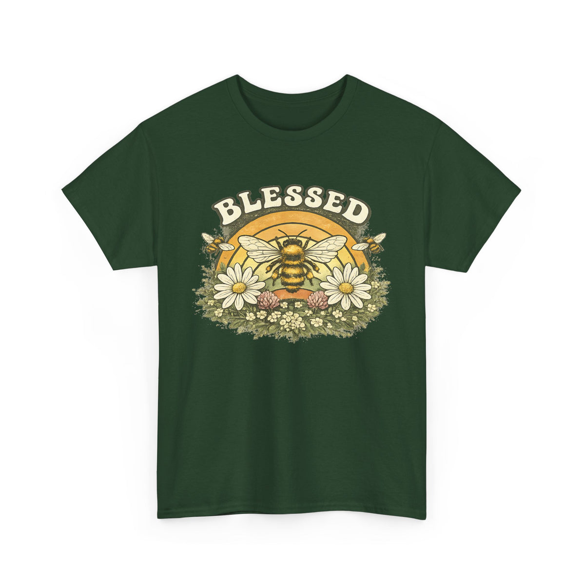 Blessed Bee T-Shirt – Christian Faith & Floral Bee Graphic Tee