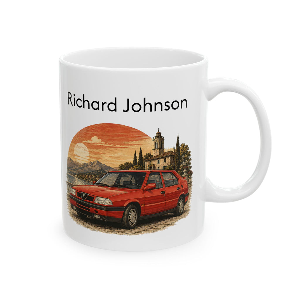 Personalized Name Classic Red Sports Car Mug – Vintage Italian Car Gift