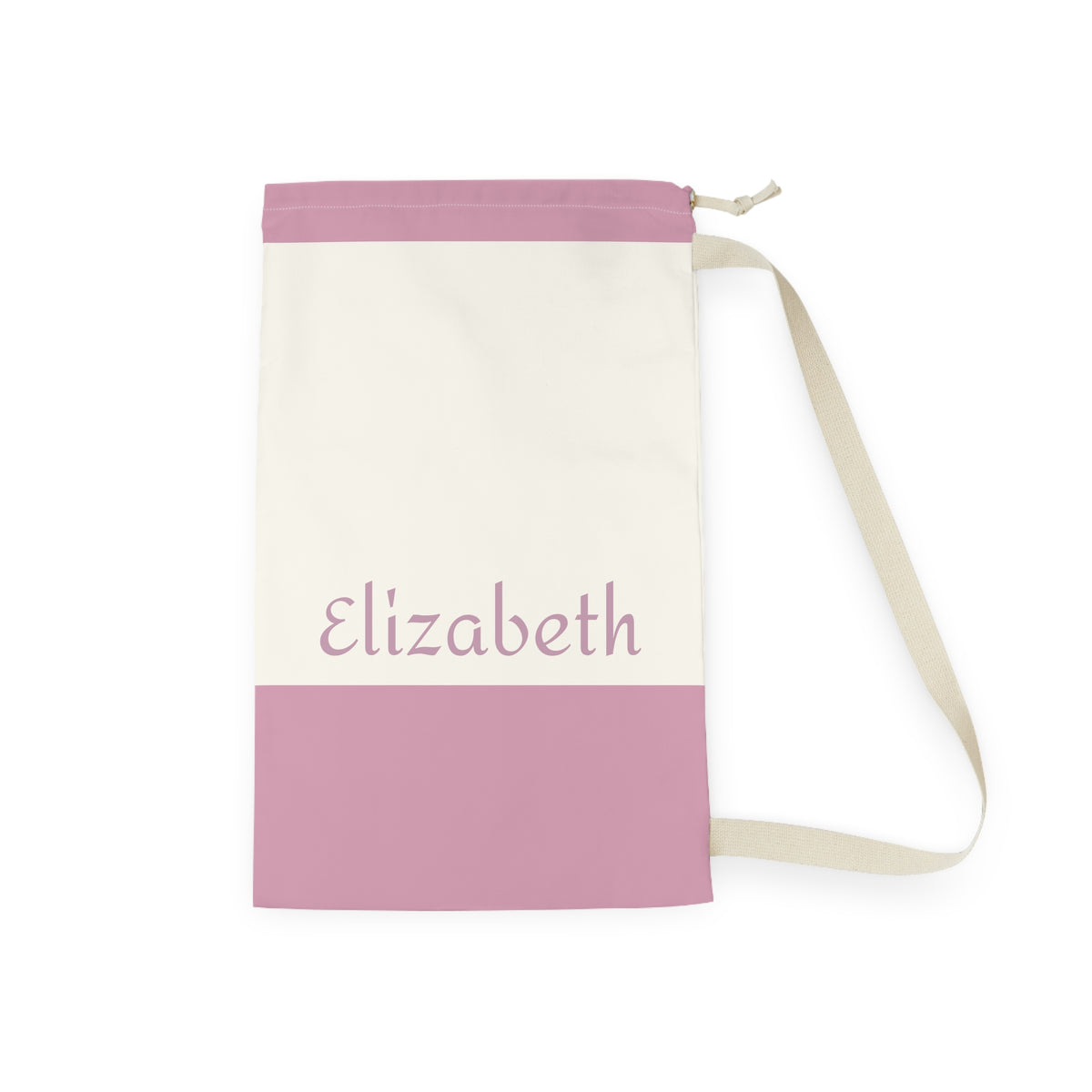 Pink Colorblock Laundry Bag | Canvas Drawstring Pouch