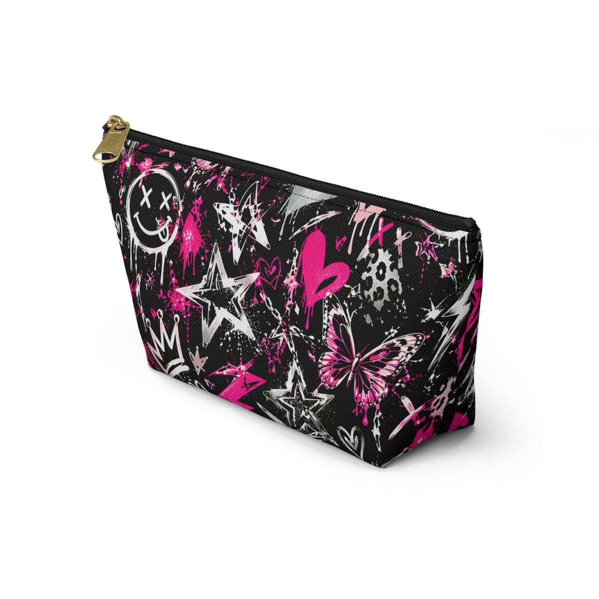 Pink Graffiti Pouch – Smiley Heart Streetwear Print