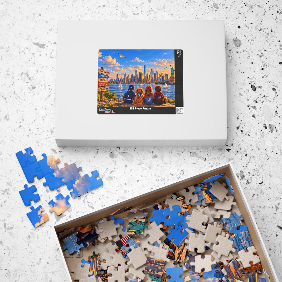New York City USA Puzzle – Statue of Liberty Jigsaw Puzzle (110, 252, 520, 1014-piece)