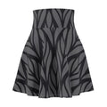 Black & Gray Abstract Skater Skirt – Geometric Pattern