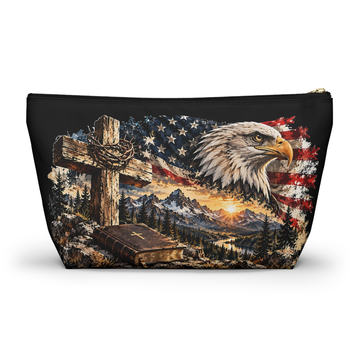 Faith & Freedom Pouch – American Eagle Christian Graphic
