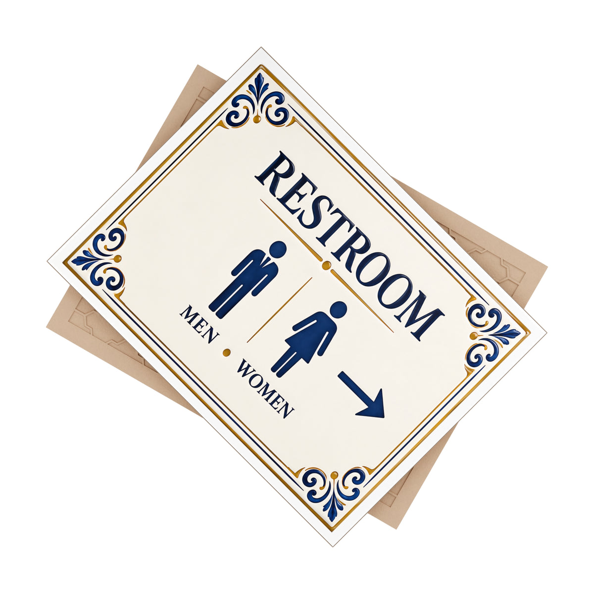 Decorative Ceramic Restroom Sign with Arrow – Men & Women – SE5