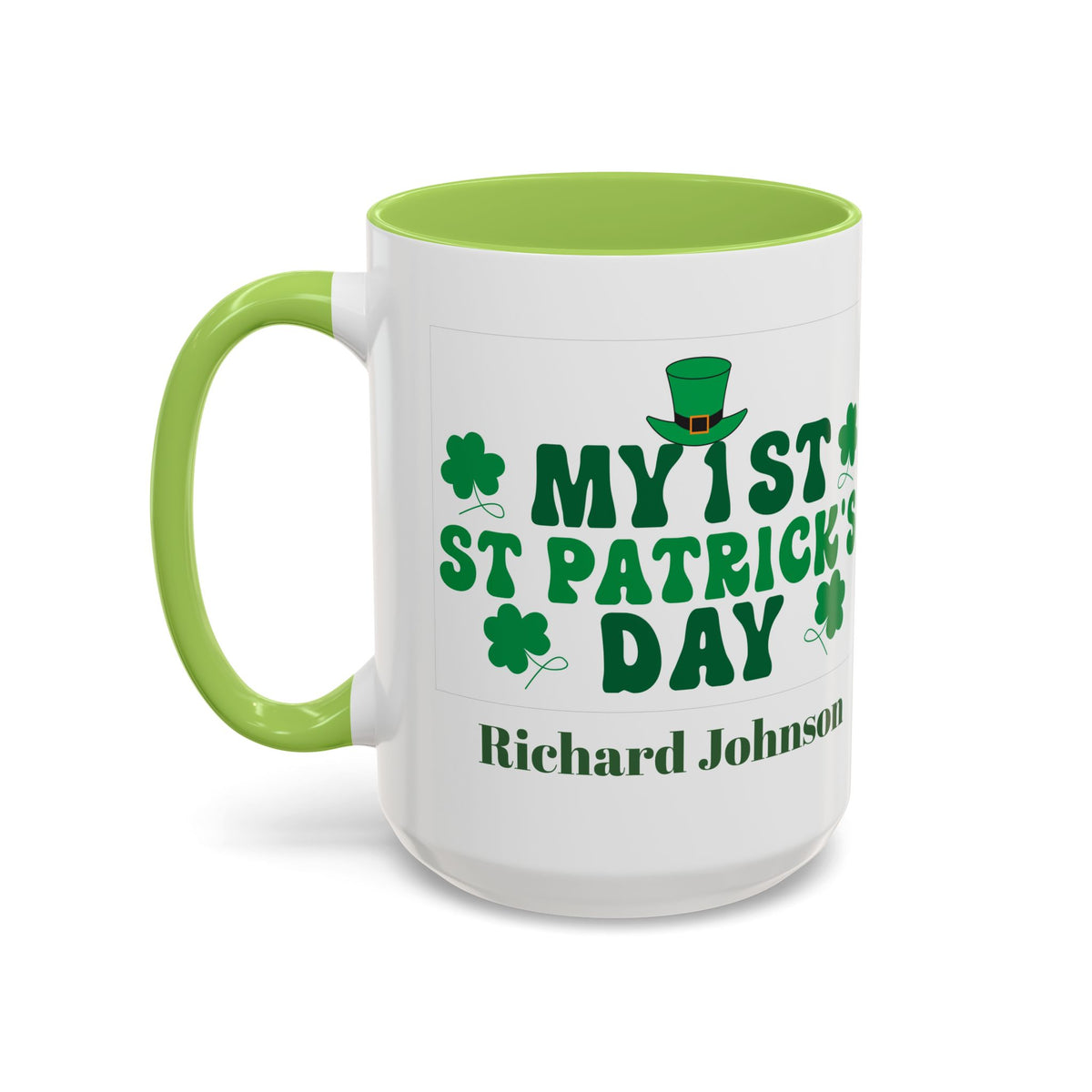 Personalized St. Patrick’s Day Mug with Name – Irish Shamrock Gift
