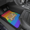Rainbow Peace Car Floor Mats – Retro 4-Piece Set