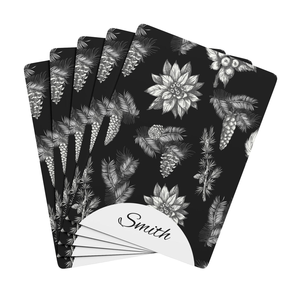 Personalized Family Name Poker Playing Cards – Botanical Floral Design