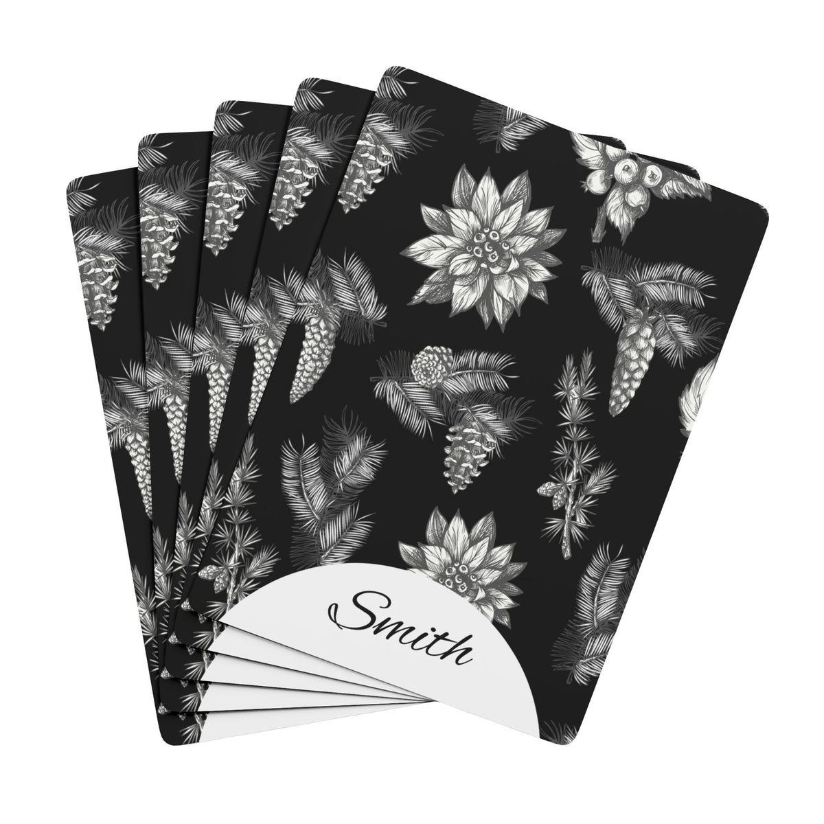 Personalized Family Name Poker Playing Cards – Botanical Floral Design